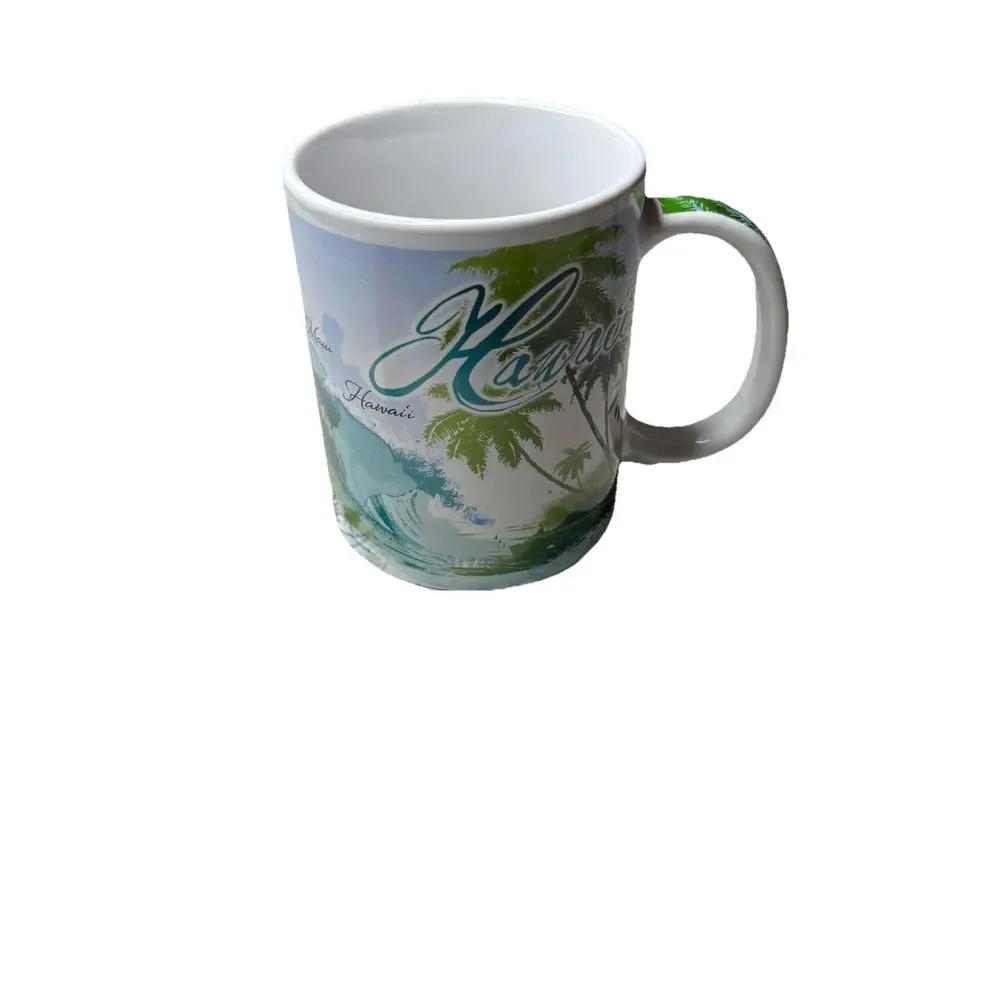 Hawaii Island  Palm Trees Souvenir Coffee Mug, 2010 TMC ABC Stores New in box